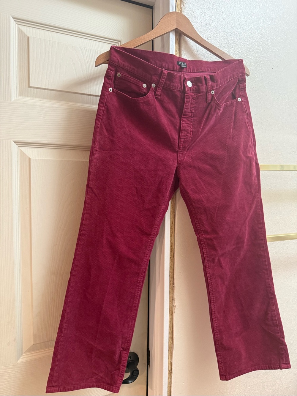 J. Crew Men's Corduroy Jeans in Deep Burgundy